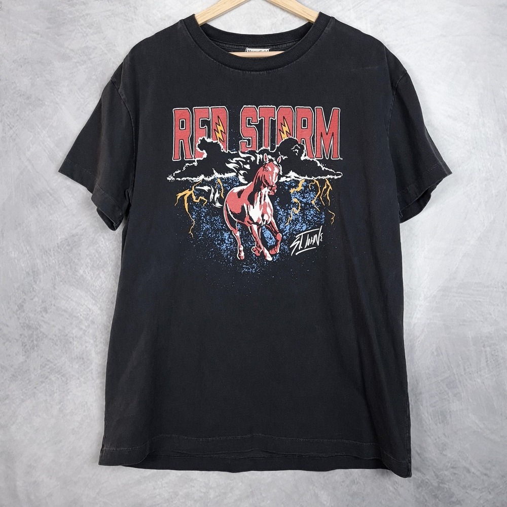 Homefield Shirt Mens Large Black St Johns Red Storm Horse Graphic Tee T-Shirt